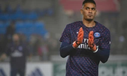 Le gardien du PSG Alphonse Areola à l'échauffement avant le match contre Strasbourg à La Meinau, le 5 décembre 2018