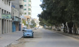 Photo d'une rue déserte de la ville de Gaza, le 22 mars 2020