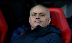 Jose Mourinho, l'entraĂźneur portugais des Spurs de Tottenham, le 10 mars Ă Leipzig en Allemagne.
