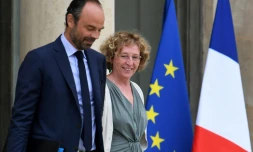 Le Premier ministre, Édouard Philippe, et sa ministre du Travail, Muriel Pénicaud, quittent le palais de l'Élysée le 30 août 2017 