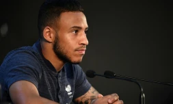 Le milieu des Bleus Corentin Tolisso en conférence de presse, le 24 juin 2018 à Istral