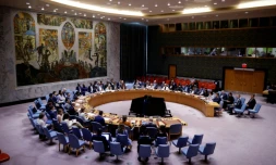 Le Conseil de sécurité de l'ONU lors d'un vote d'urgence sur la guerre en Ukraine, le 27 juillet 2026.