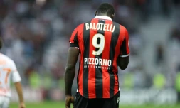 La star Mario Balotelli, auteur d'un but décisif pour Nice, exclu contre Lorient à l'Allianz Riviera, le 2 octobre 2016