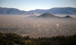 La pollution au-dessus de Santiago, au Chili, le 9 juillet 2018