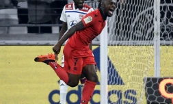 Le milieu de terrain de Nice Allan Saint-Maximin buteur lors de la victoire 1-0 à Lyon en 4e journée de L1 le 31 août 2018