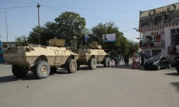 Une rue de Kunduz tenue par l'armée régulière afghane, le 31 août 2019
