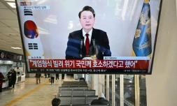 Le président sud-coréen Yoon Suk Yeol adresse un message à la nation, le 12 décembre 2024