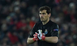 Le gardien de but espagnol de Porto Iker Casillas Ă  Liverpool le 6 mars 2018