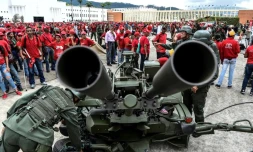 Exercices de l'armée vénézuélienne à Caracas, le 26 août 2017 face aux "menaces" du président américain Donald Trump
