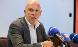 Le procureur de Mons (Belgique) Vincent Macq lors d'une conférence de presse à Mons, le 26 octobre 2024, aprÚs que le bébé prématuré Santiago et ses parents ont été retrouvés dans un hÎtel de la région d'Amsterdam aux Pays-Bas