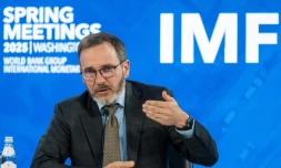 Le chef-économiste du FMI, Pierre-Olivier Gourinchas, le 22 avril 2025 à Washington
