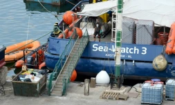 Photo du Sea-Watch 3, navigant sous pavillon néerlandais, accosté à Malte le 24 juin 2018