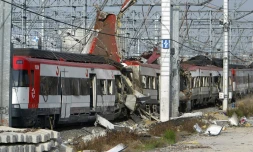 Les dégùts provoqués par l'explosion de bombes dans quatre trains à la gare d'Atocha, à Madrid, le 11 mars 2004