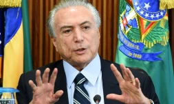 Michel Temer, président par intérim du Brésil, au palais Planalto à Brasilia le 13 mai 2016