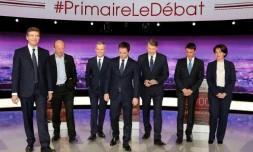 Les 7 candidats à la primaire organisée par le PS, le 15 janvier 2017 à Paris