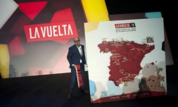 Le parcours du Tour d'Espagne, "La Vuelta", dévoilé lors d'une présentation officielle à Estepona, le 13 janvier 2018