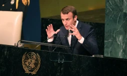 Le président français Emmanuel Macron à l'ONU à NEw York, le 19 septembre 2017