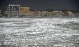 Tempête à Palavas-les-Flots, près de Montepellier, dans le sud de la France, le 13 octobre 2016