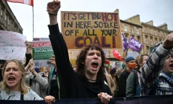 Manifestation de jeunes militants écologistes en marge de la COP26 à Glasgow le 5 novembre 2021