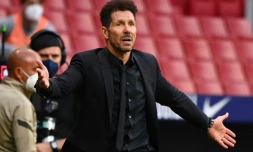 L'entraßneur de l'Atlético Madrid Diego Simeone lors du match contre Osasuna Pampelune au Wanda Metropolitano, le 16 mai 2021