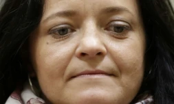 Beate Zschäpe, 42 ans, arrive au tribunal le 12 septembre 2017 à Munich (sud de l'Allemagne)