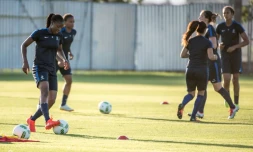 Les footballeuses françaises s'entraînent pour les jeux Olympiques au Brésil, à Belo Horizonte (sud) le 2 août 2016