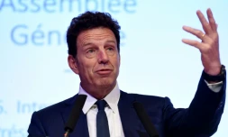 Le patron du Medef Geoffroy Roux Ă Paris, le 2 juillet 2019