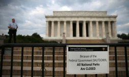 Le Lincoln Memorial à Washington, fermé comme de nombreux parcs nationaux lors du "shutdown" d'octobre 2013