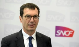 Le PDG de la SNCF, Jean-Pierre Farandou, le 28 février 2020 à Saint-Denis, dans le nord de Paris