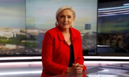 Marine Le pen sur TF1, le 18 mai à Boulogne-Billancourt