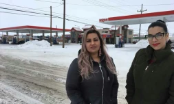 Martha Hernandez (à gauche) et Ana Suda à Havre, dans le Montana (Etats-Unis), le 23 janvier 2019 