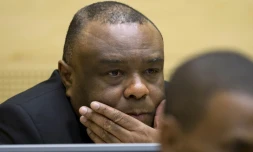 L'ancien vice-président congolais Jean-Pierre Bemba, le 29 septembre 2015 à la CPI à La Haye, aux Pays-Bas