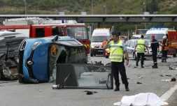 Accident de la circulation le 11 septembre 2015 à La Turbie dans le sud de la France
