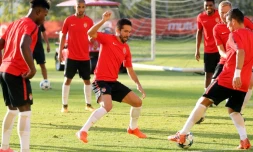 Les joueurs de l'AS Monaco participent à une séance d'entraînement à Louis-II, le 16 octobre 2017, en vue du match contre Besiktas