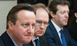 Le Premier ministre britannique David Cameron 16 février 2016 à Bruxelles