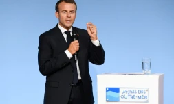 Le président français Emmanuel Macron aux Assises des Outre-Mer au palais de l'Élysée à Paris, le 28 juin 2018