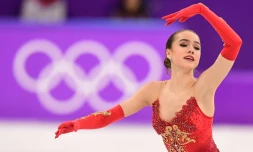 La Russe Alina Zagitova lors du programme libre dames de patinage artistique aux JO, le 23 février 2018 à Gangneung