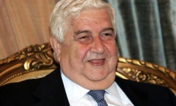 Le ministre syrien des Affaires étrangÚres, Walid Mouallem, le 25 mars 2009, à Bagdad