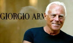 Giorgio Armani lors de l'inauguration d'une boutique à Barcelone le 16 septembre 2003