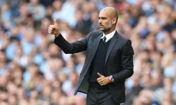 Pep Guardiola, le 17 septembre 2016 à Manchester lors du match City - Bournemouth