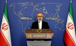 Nasser Kanani, porte-parole du ministère iranien des Affaires étrangères, lors d'une conférence de presse, le 13 juillet 2022 à Téhéran