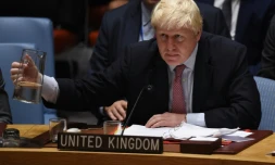 Le ministre britannique des Affaires étrangÚres Boris Johnson au siÚge de l'ONU à New York, le 21 septembre 2016
