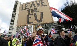 Manifestation pro-Brexit soutenue par l'Ukip (Parti pour l'indépendance du Royaume Uni) à Londres le 9 décembre 2018