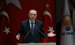 Photo fournie par la présidence turque du président Recep Tayyip Erdogan devant le Parlement turc, le 26 décembre 2019 à Ankara