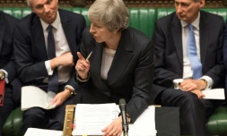 La Première ministre britannique Theresa May au Parlement britannique le 5 décembre 2018 à Londres
