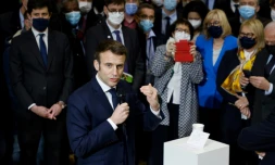 Le Président Emmanuel Macron au Salon de l'Agriculture à Paris, le 26 février 2022