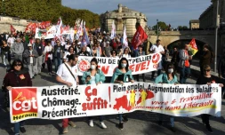 Manifestation contre la politique sociale du président Macron, le 9 octobre 2018 à Montpellier