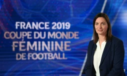 La sélectionneure des Bleues, Corinne Diacre, avant l'annonce de son groupe à Boulogne-Billancourt, le 2 mai 2019