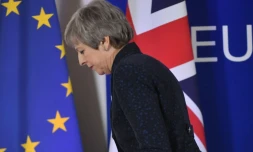 La Première ministre britannique Theresa May, le 22 mars 2019 à Bruxelles