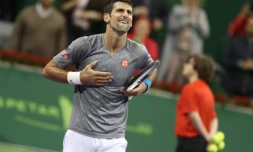 Novak Djokovic victorieux d'Andy Murray en finale du tournoi de Doha, le 7 janvier 2017 